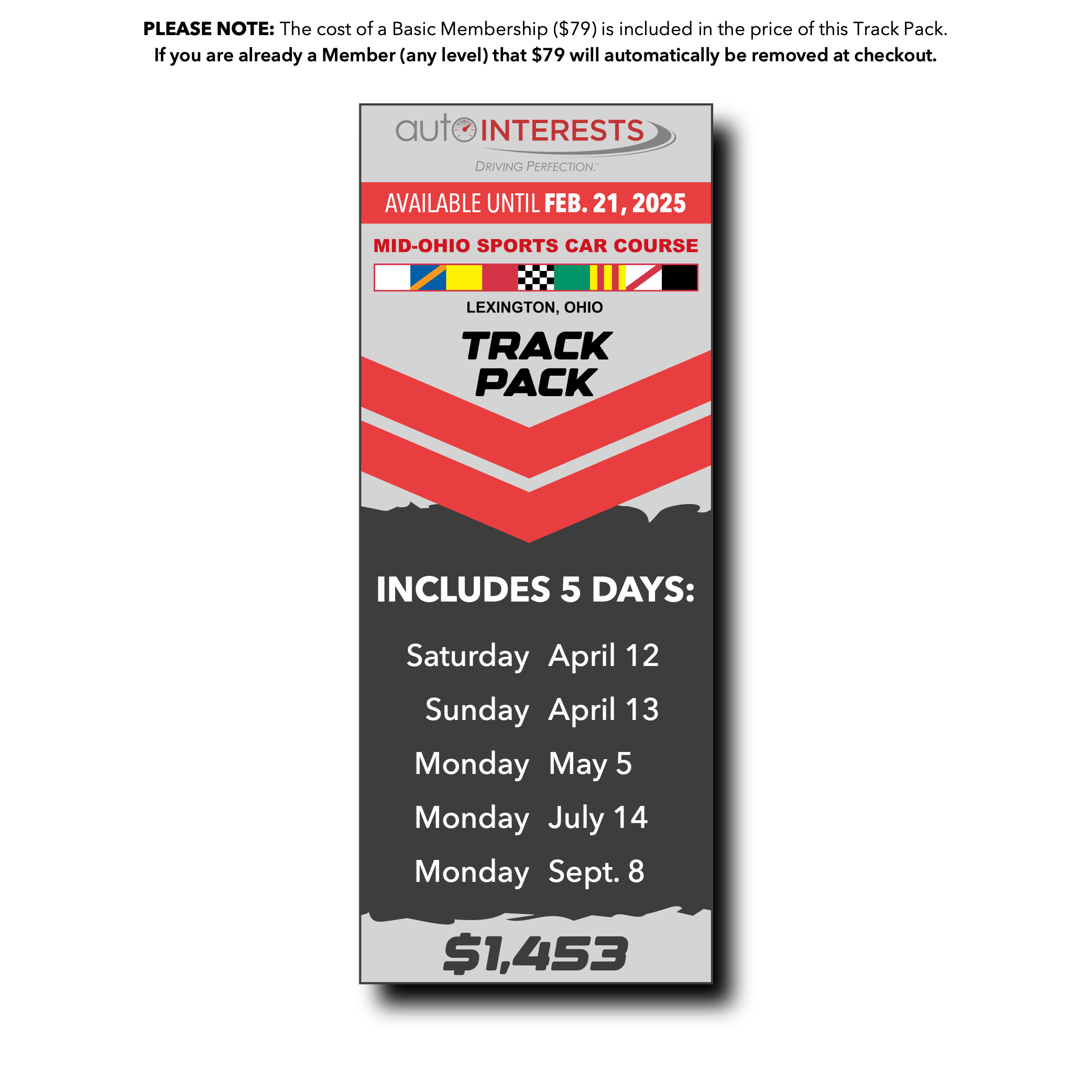 2025 Mid-Ohio Track Pack Pricing