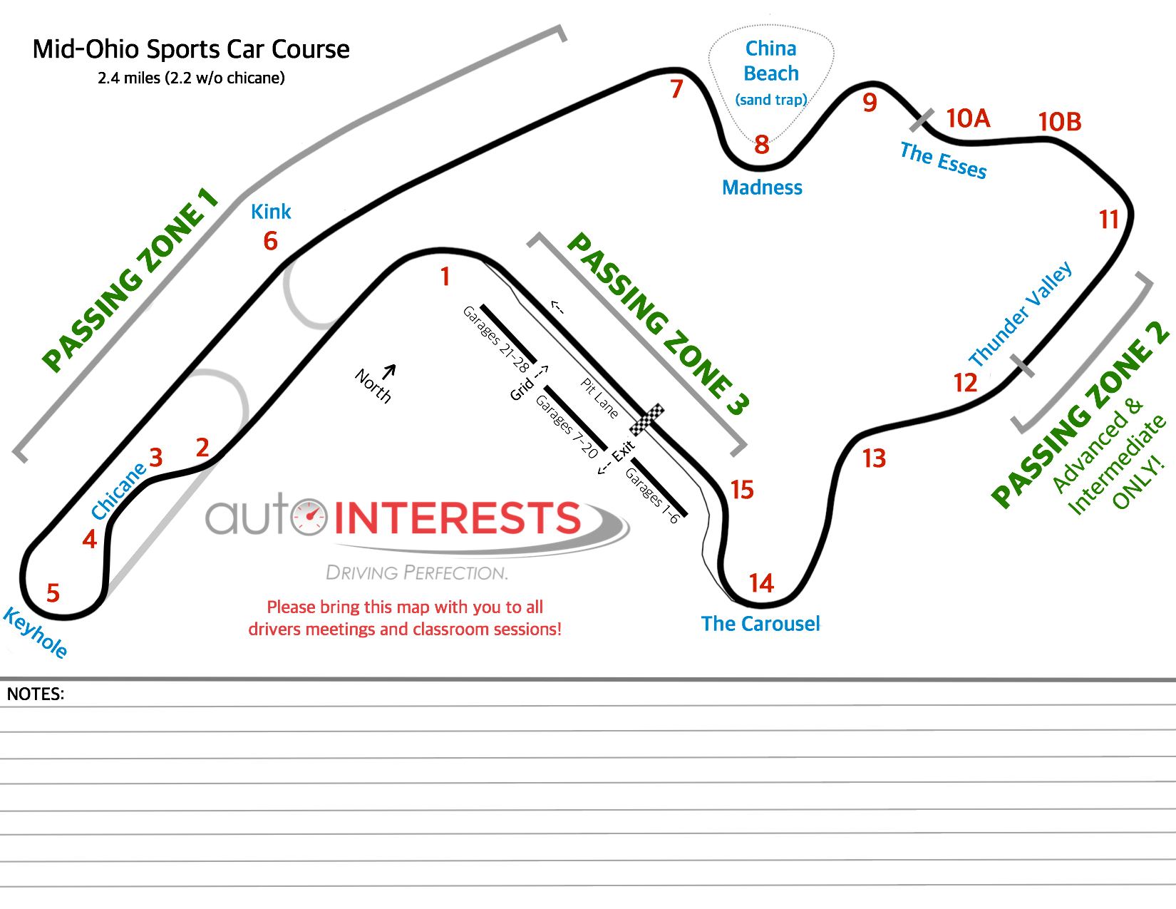 Mid Ohio Track Layout