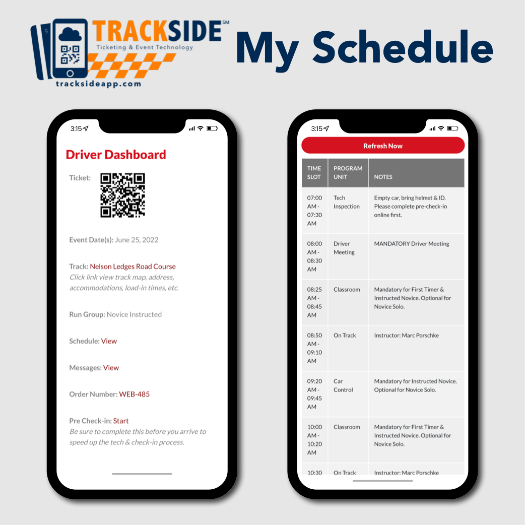 Trackside My Schedule