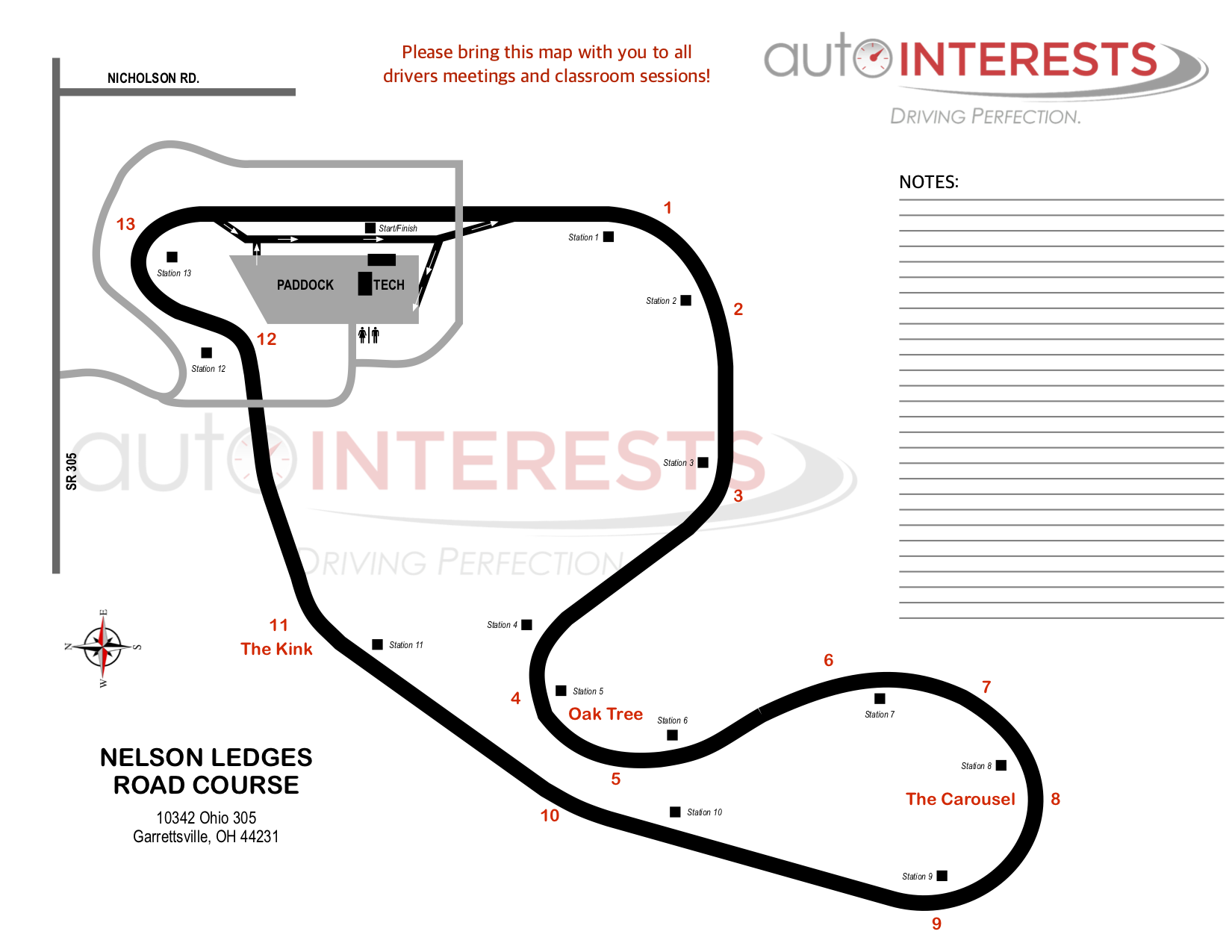 Nelson Ledges Track Map