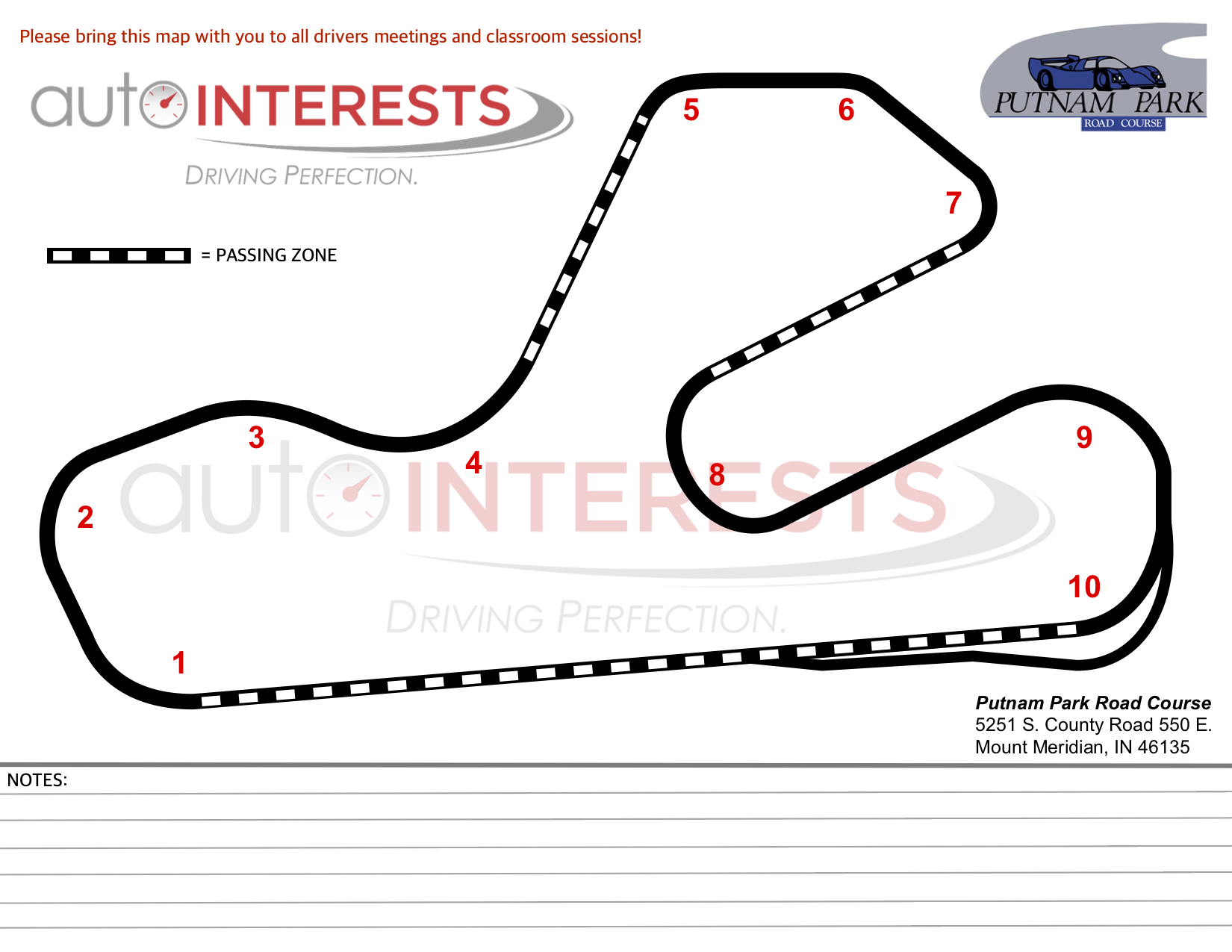 Putnam Park Track Map