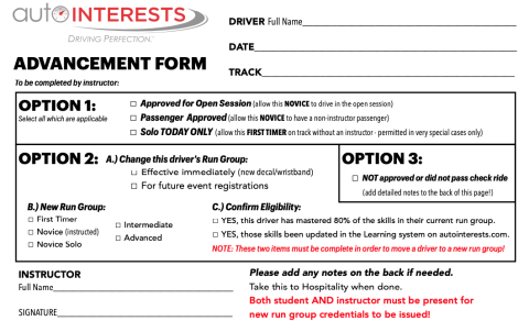 Advancement Form